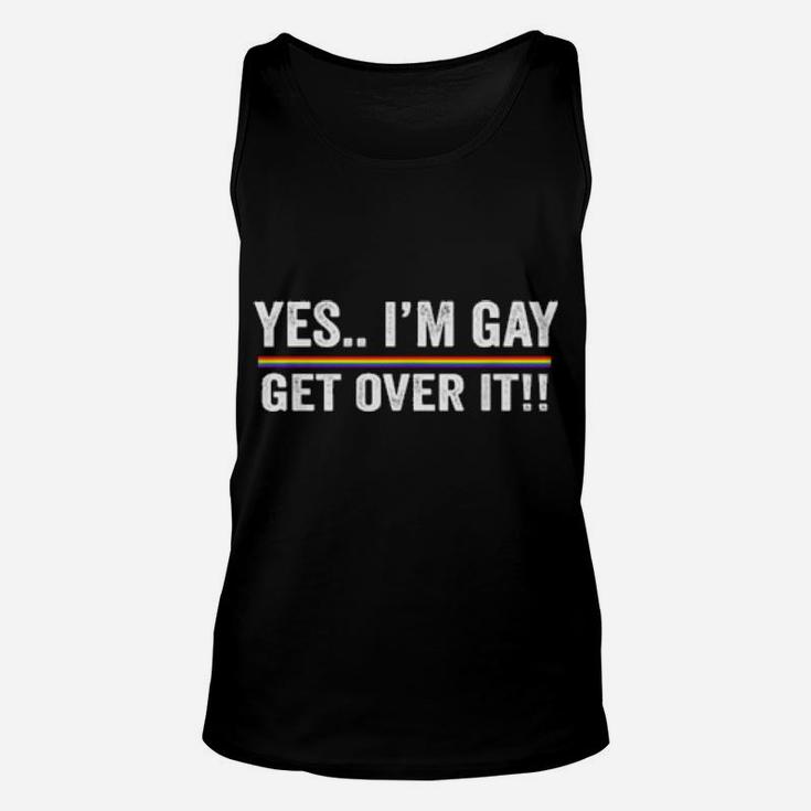 Gay Sarcastic Get Over It Cool Pride Rainbow Colors Unisex Tank Top