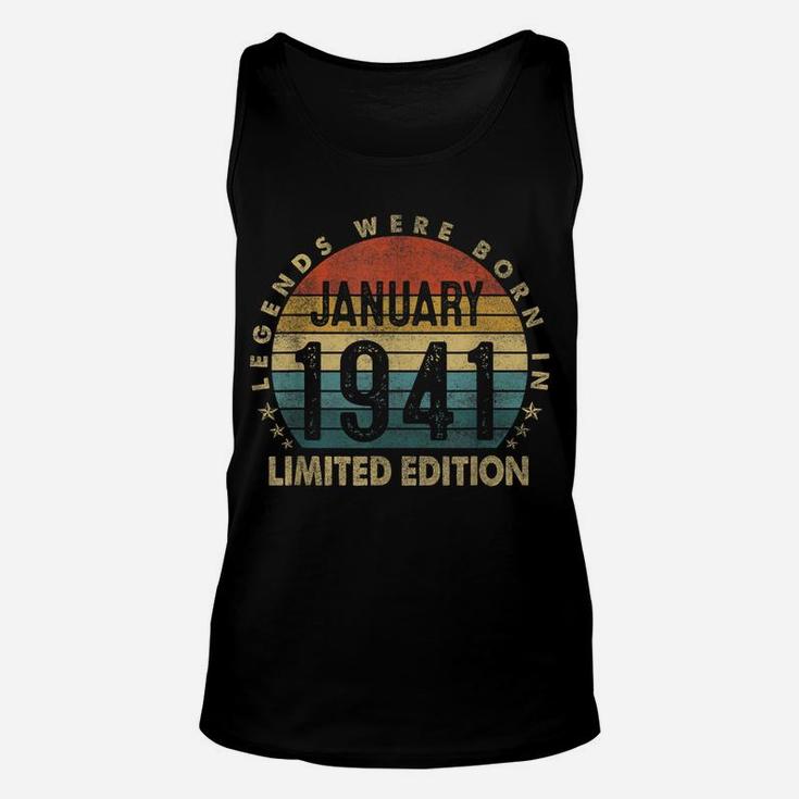 Gift 80 Years Old Legends January 1941 80Th Birthday Gifts Unisex Tank Top