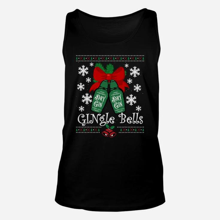 Gingle Bells Ugly Christmas Gin Mistletoe Xmas Sweatshirt Unisex Tank Top