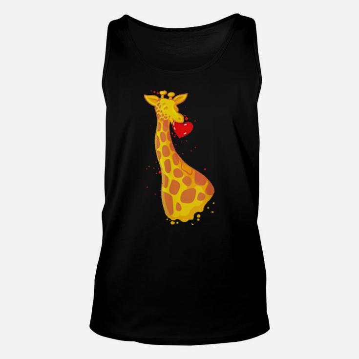 Giraffe Love Valentines Day Unisex Tank Top