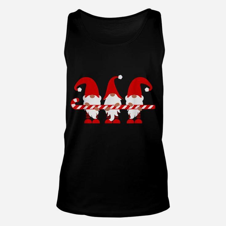 Gnome Holding Candy Cane Christmas Xmas Outfit Unisex Tank Top