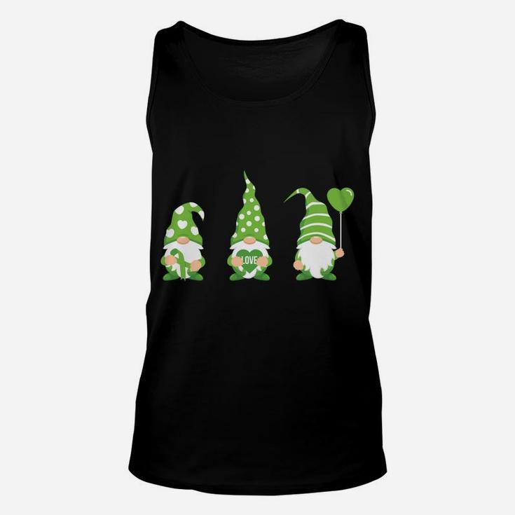 Gnome One Fights Alone Mental Health Awareness Green Ribbon Unisex Tank Top