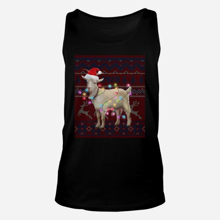 Goat Christmas Lights Ugly Sweater Goat Lover Gift Sweatshirt Unisex Tank Top