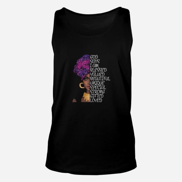 God Says I Am Afrocentric's Unisex Tank Top