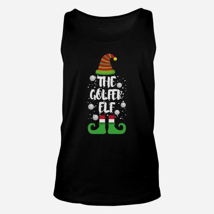 Golfer Elf Family Christmas Party Funny Gift Pajama Unisex Tank Top