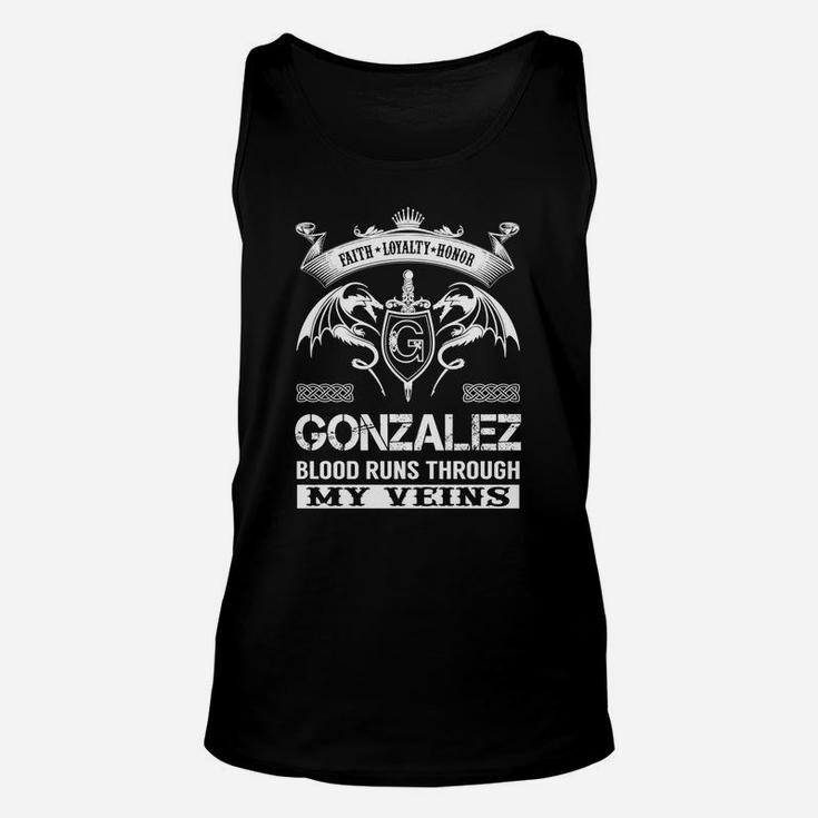 Gonzalez Last Name, Surname Tshirt Unisex Tank Top