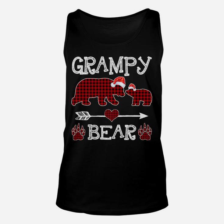 Grampy Bear Christmas Pajama Red Plaid Buffalo Family Unisex Tank Top