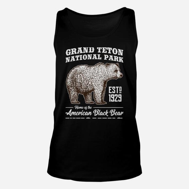 Grand Teton National Park Vintage Retro Bear Wyoming Gift Unisex Tank Top