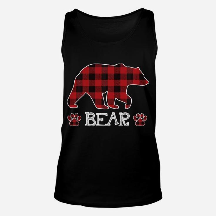 Grandpa Bear Christmas Pajama Red Plaid Buffalo Family Gift Sweatshirt Unisex Tank Top