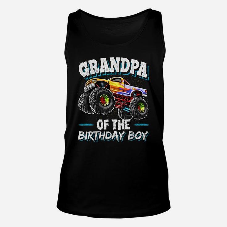 Grandpa Of The Birthday Boy Monster Truck Birthday Party Unisex Tank Top