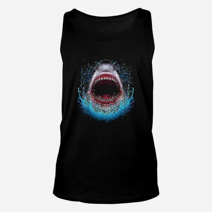 Great White Shark Open Mouth Teeth Beach Ocean Animal Unisex Tank Top