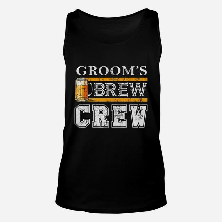 Groom Brew Crew Funny Groomsmen Beer Team Bachelor Party Unisex Tank Top