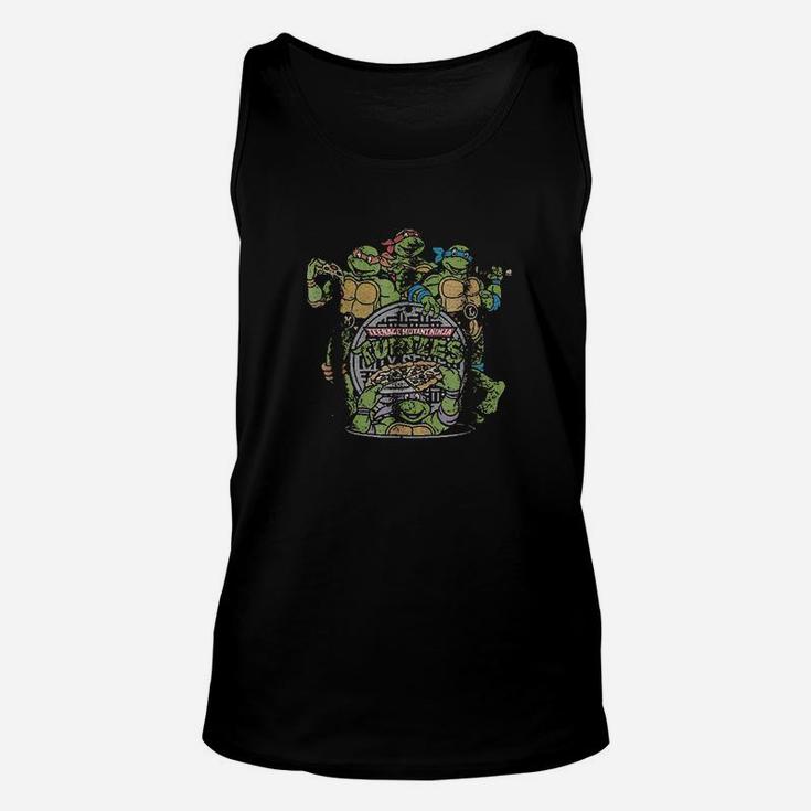 Group With Pizza In City Unisex Tank Top
