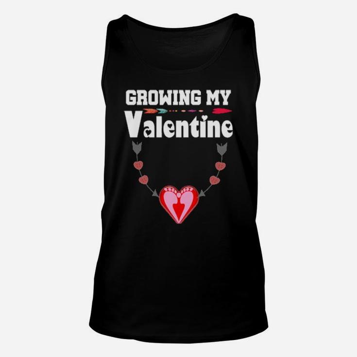 Growing My Valentine Pregnancy Announcement Party Unisex Tank Top