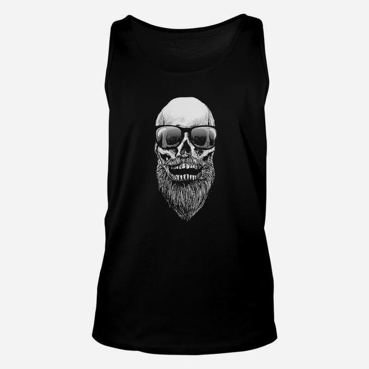 Gs-eagle Men's Skull With Beard And Sunglasses Hipster Graphic Unisex Tank Top