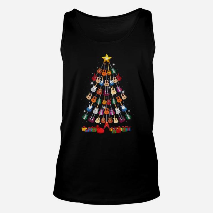 Guitar Christmas Tree Shirt Funny Guitarist Merry Xmas Gift Unisex Tank Top
