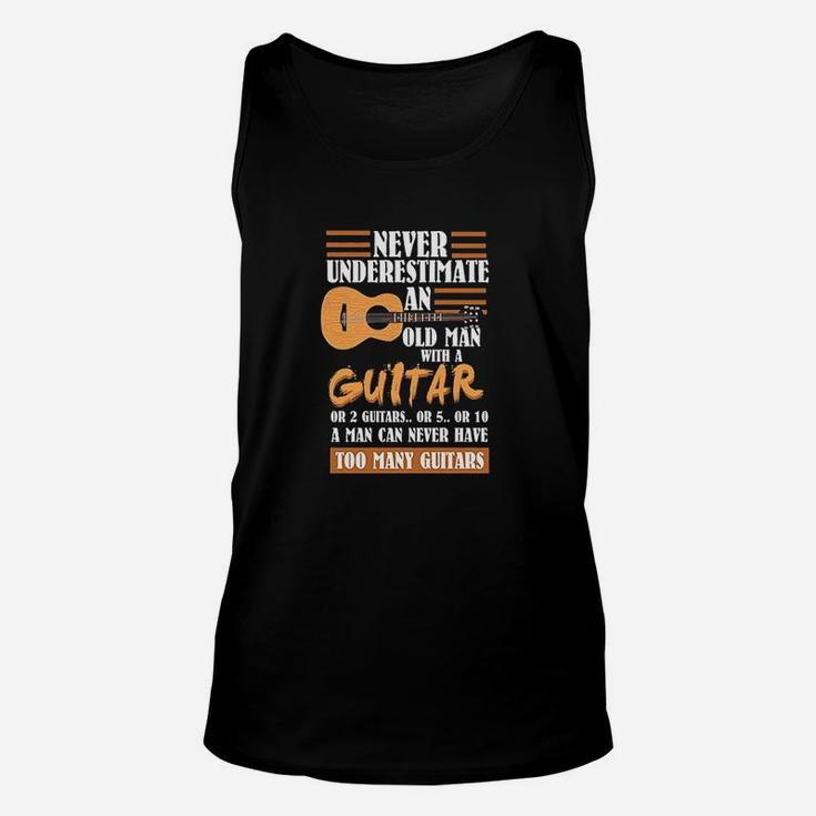 Guitar Dad  Never Underestimate An Old Man With Guitar Unisex Tank Top