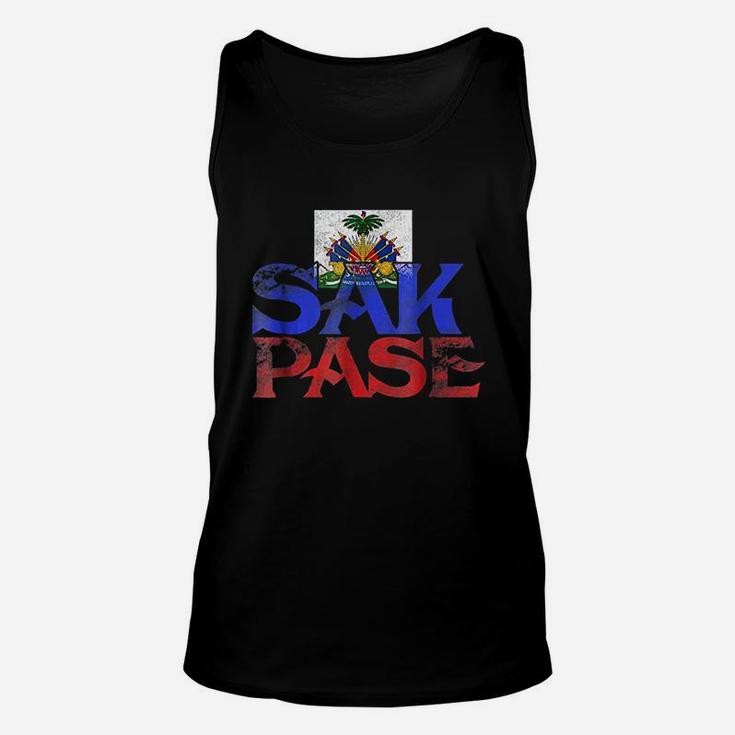 Haitian Sak Pase Pride Flag I Love Haiti Roots Unisex Tank Top
