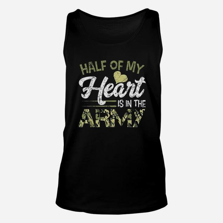 Half Of My Heart Is In The Army Unisex Tank Top