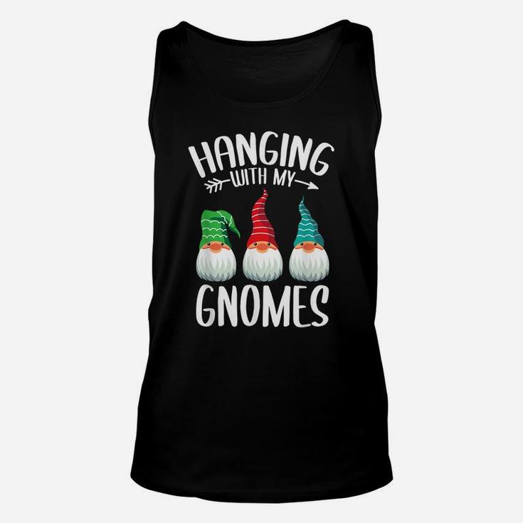 Hanging With My Gnomies Funny Family Christmas Holiday Gnome Unisex Tank Top