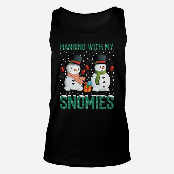 Hanging With My Snomies Ugly Christmas Sweater Funny Snowman Sweatshirt Unisex Tank Top