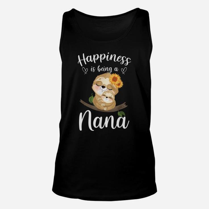Happiness Is Being A Nana Cute Sloth Flower Unisex Tank Top