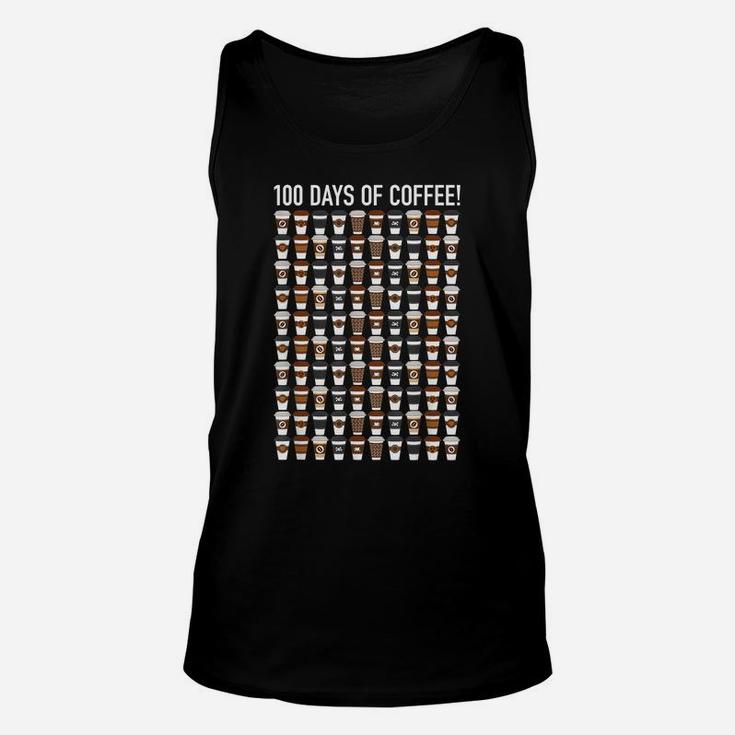 Happy 100Th Day Of School Funny Gifts Coffee Lover Teacher Unisex Tank Top