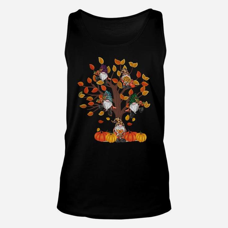 Happy Fall Y'all Gnomes Tree Pumpkin Autumn Thanksgiving Sweatshirt Unisex Tank Top