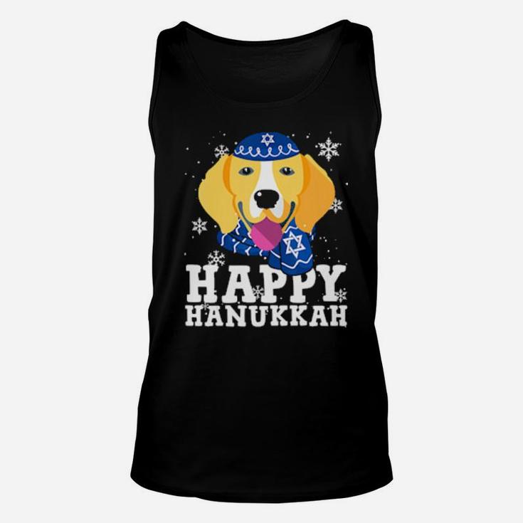 Happy Hanukkah Beagle Dog Funny Ugly Xmas Unisex Tank Top