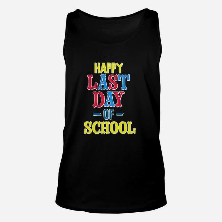 Happy Last Day Of School Red Yellow And Blue Unisex Tank Top