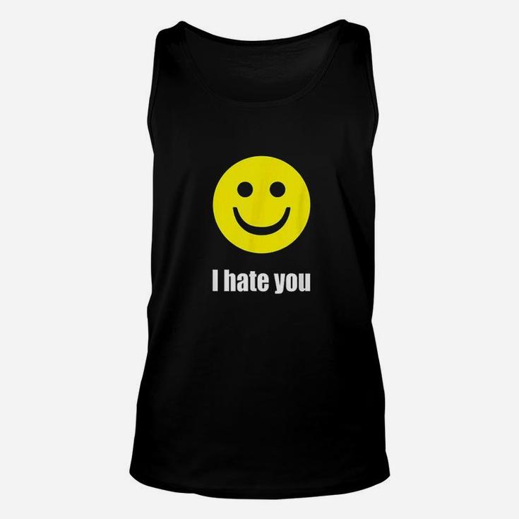 Happy Smiley I Hate You Unisex Tank Top