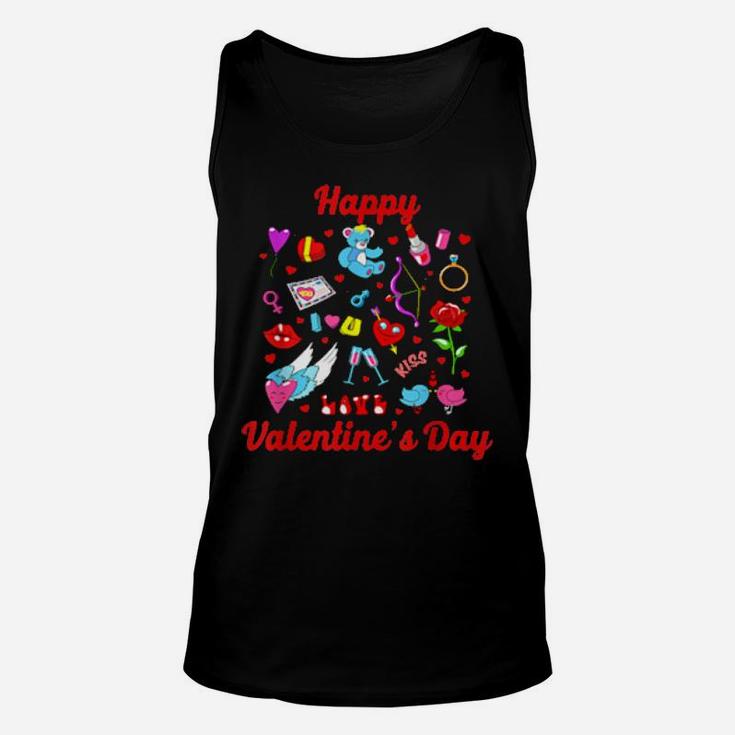 Happy Valentine Day Couple, For Unisex Tank Top