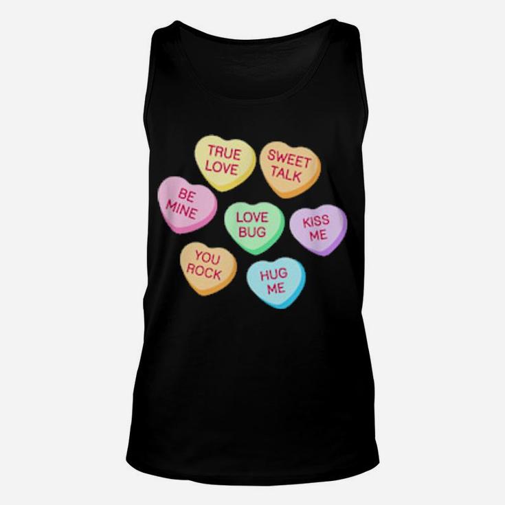 Happy Valentines Day Candy Conversation Cute Hearts Unisex Tank Top