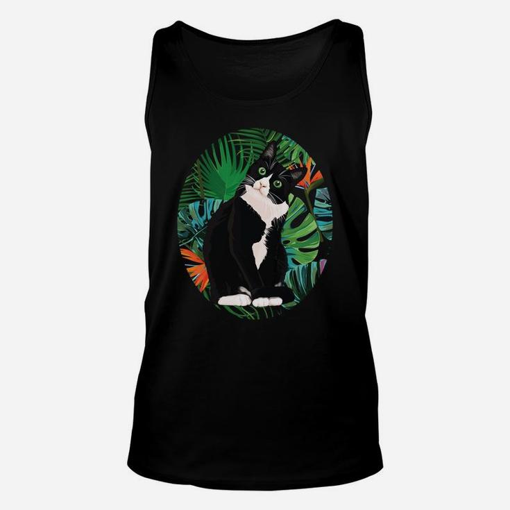 Hawaiian Tshirt Tuxedo Cat Tropical Gift Animal Lovers Unisex Tank Top
