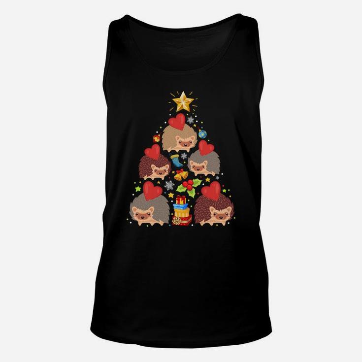 Hedgehog Christmas Tree Lights Funny Hedgehog Xmas Gift Sweatshirt Unisex Tank Top