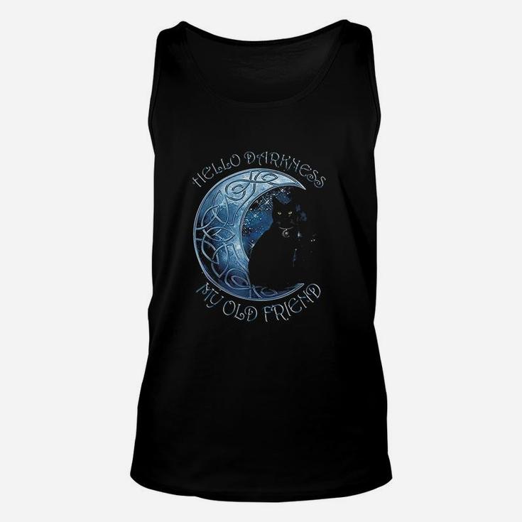 Hello Darkness My Old Friend Funny Cat Moon Unisex Tank Top