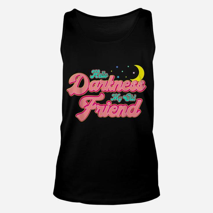 Hello Darkness My Old Friend - Retro Funny Moon Graphic Unisex Tank Top