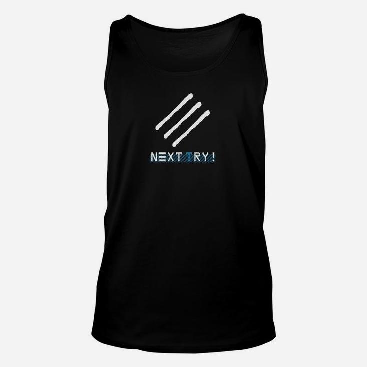 Herren Unisex TankTop Next Try! - Motivierender Aufdruck, Schwarz/Weiß