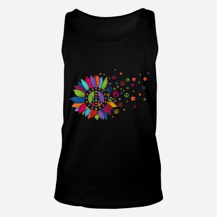 Hippie Soul Peace Sign Costume Funny Daisy Flower Lovers Unisex Tank Top