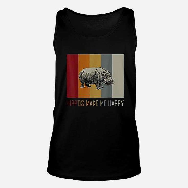 Hippo In Retro And Vintage Unisex Tank Top