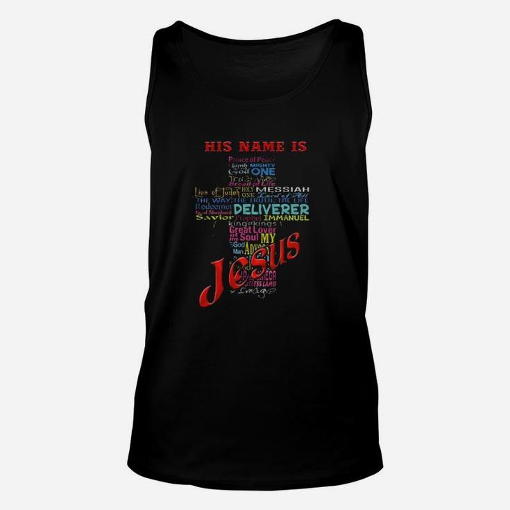 His Name Is Prince Of Peace Lamb Mighty God One Jesus Unisex Tank Top