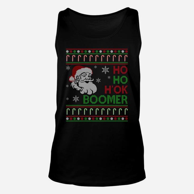 Ho Ho H' Ok Boomer Okay Boomer Ugly Christmas Sweater Sweatshirt Unisex Tank Top