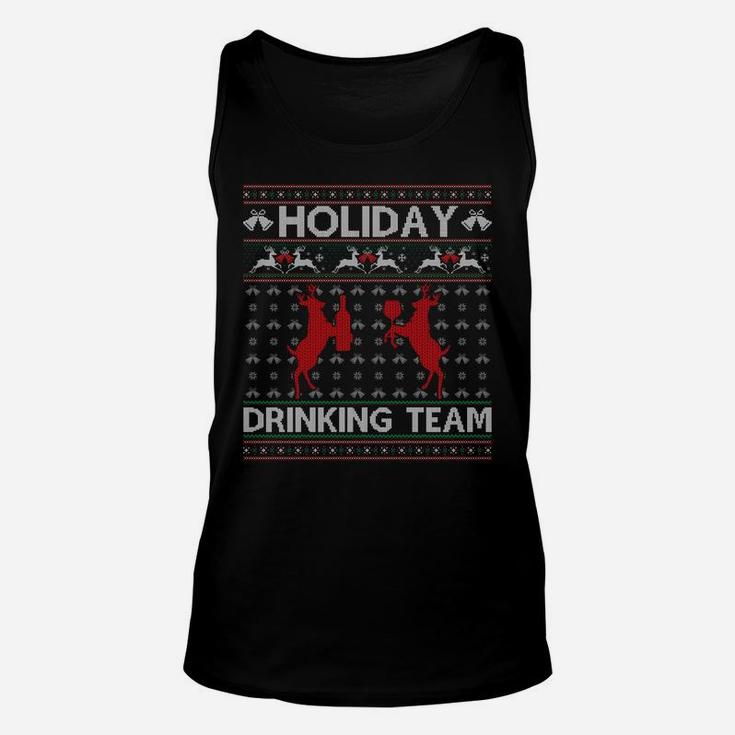 Holiday Drinking Team Reindeer Drink Ugly Christmas Sweater Sweatshirt Unisex Tank Top