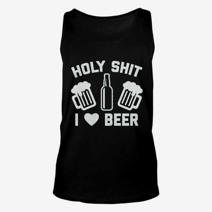 Holy Sht I Love Beer Funny Saint Patricks Day Patty Drinking Unisex Tank Top