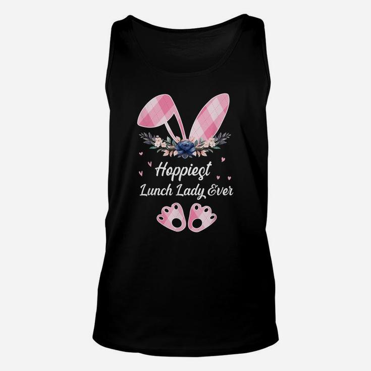 Hoppiest Lunch Lady Ever Women Easter Day Bunny Unisex Tank Top