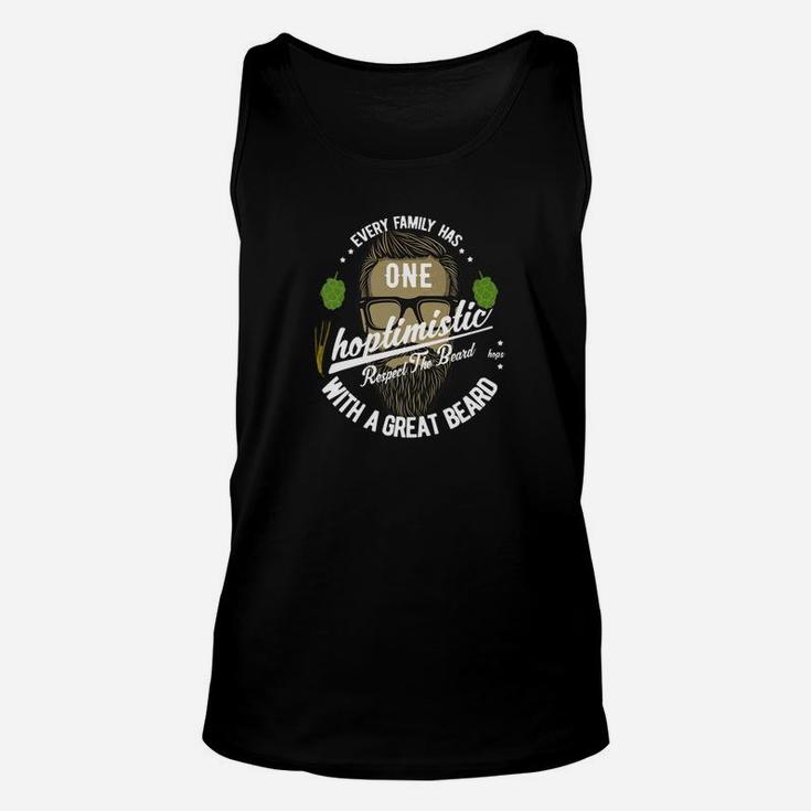 Hoptimistic With A Great Beard Funny Craft Beer Lovers Unisex Tank Top