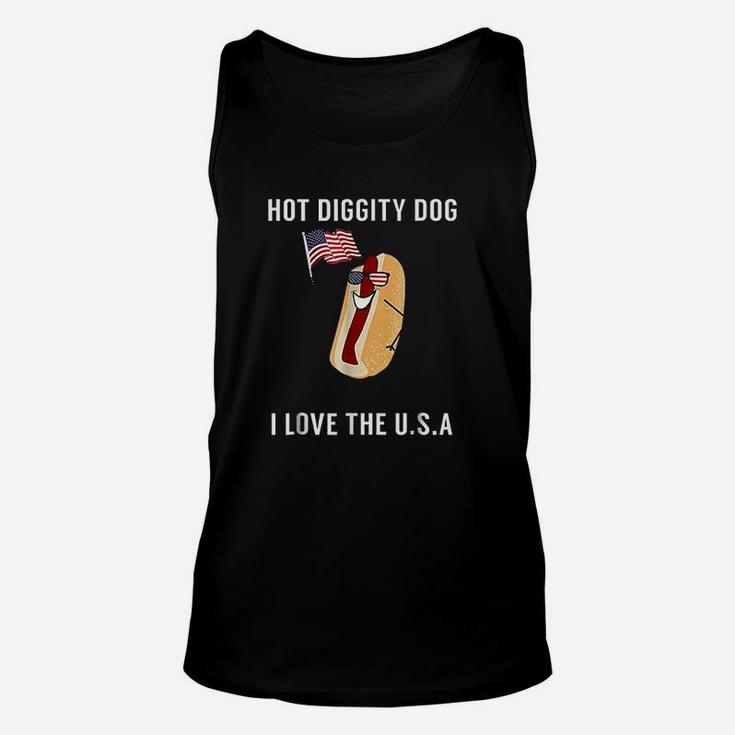 Hot Diggity Dog I Love Usa Unisex Tank Top