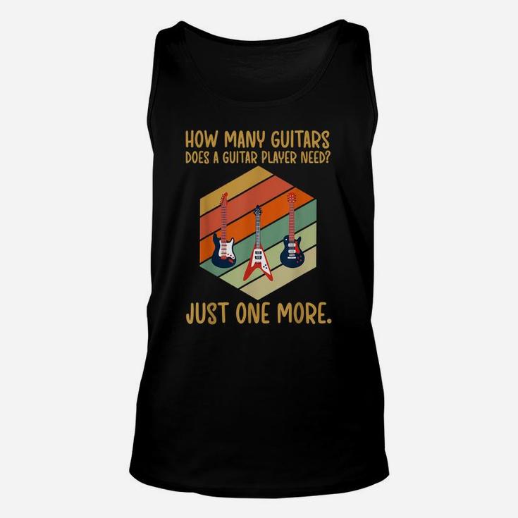 How Many Guitars Gifts For Men Vintage Music Guitar Players Unisex Tank Top