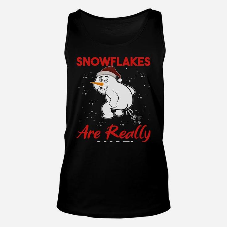 How Snowflakes Are Really Made Funny Snowman Christmas Gift Unisex Tank Top
