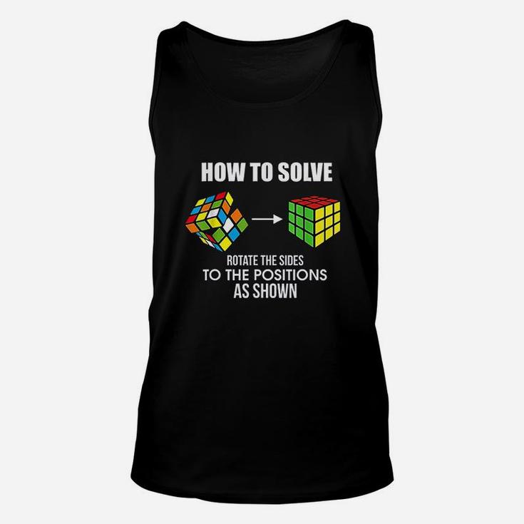 How To Solve Puzzle Cube Funny Cubing Unisex Tank Top